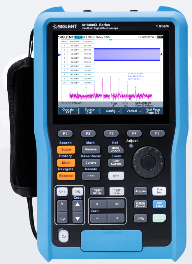 SHS800X系列 70 MHz/100MHz/200MHz带宽 手持示波表 2通道 1GSa/s   |鼎阳科技