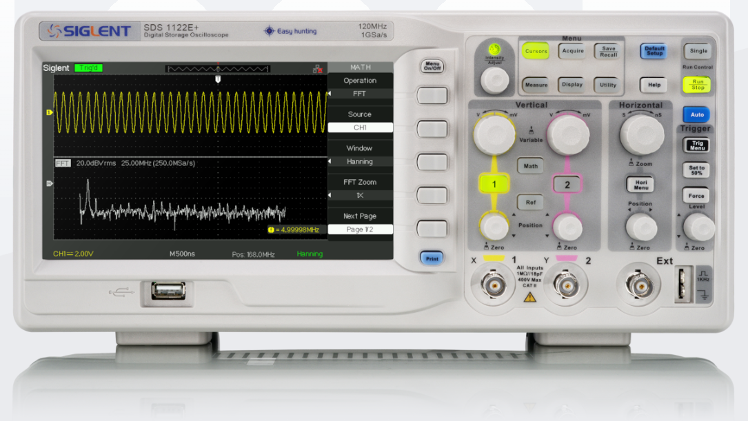 SDS1000E+/F+系列  200MHz (1202F+) /120MHz (1122E+)带宽 2通道 数字示波器  1GSa/s  |鼎阳科技